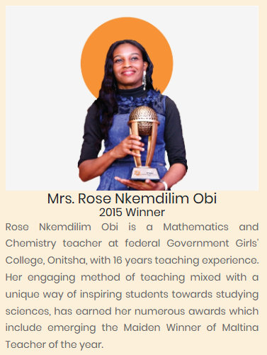 Nkem Obi, Maltina Teacher of the Year 2015